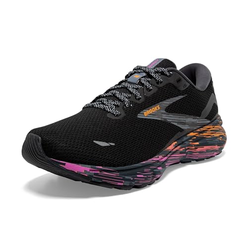 Brooks Men's Ghost 15 Neutral Running Shoe, Black/Phlox/Oriole, 42.5 EU