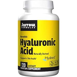 Jarrow Formulas Hyaluronic Acid 120 mg – 120 Veggie Caps – 60 Servings – Bioavailable & Naturally Derived – Supports Skin Health -Hyaluronic Acid – Dietary Supplement – Vegan – Non-GMO