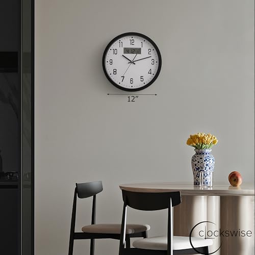 Clockswise reloj de pared analógico y digital 12 pulgadas miniatura 2