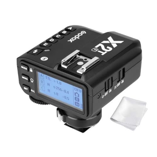 Godox X2T-F TTL Wireless Flash Trigger for Fujifilm Fuji, Bluetooth Connection, 1/8000s HSS, 5 Separate Group Buttons, Relocated Control-Wheel, New Hotshoe Locking, New AF Assist Light
