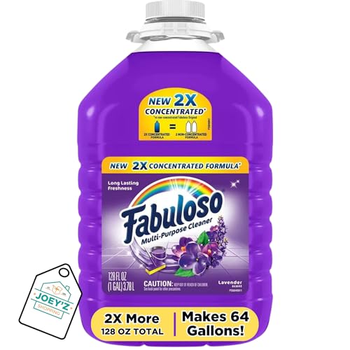 Fabuloso 2X Concentrated All-Purpose Cleaner, Lavender Scent, 1 Gallon (Makes 64 Gallons) with Joey’Z Decal