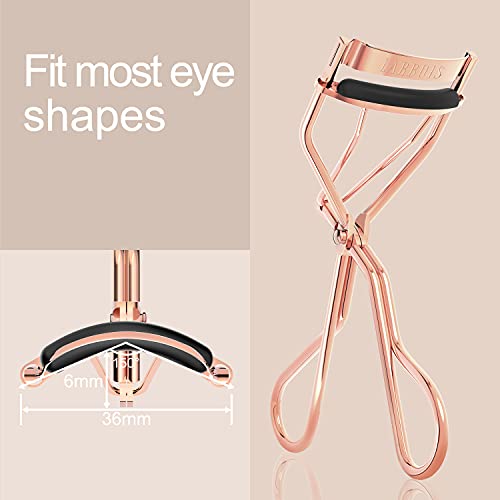 Larbois Eyelash Curler With 5 Extra Refill Pads ＆ Velvet Bag, Professional Eye Lash Curler No Pinching, No Pain And No Pulling, Make Up Tool For Perfect Curl In Seconds (Rose Gold) #TOP3