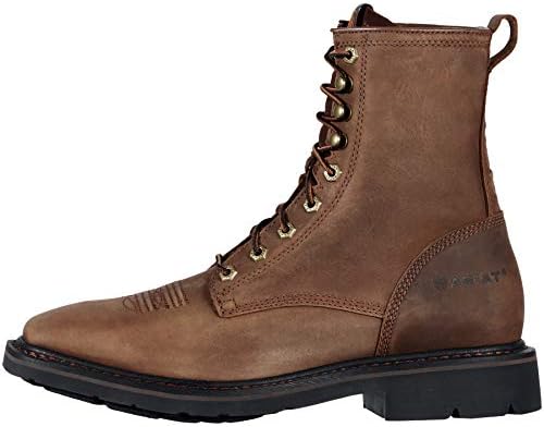 Ariat Mens Cascade 8" Wide Square Toe Work Boot Alamo Brown 11.5 Wide | Image 1