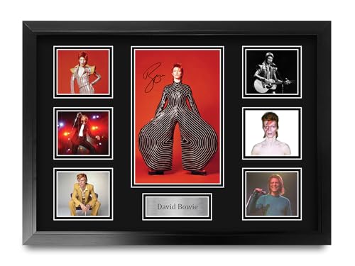 Image of HWC Trading David Bowie Gifts Printed Signed Autograph Picture for Music Memorabilia Fans - A2 Framed
