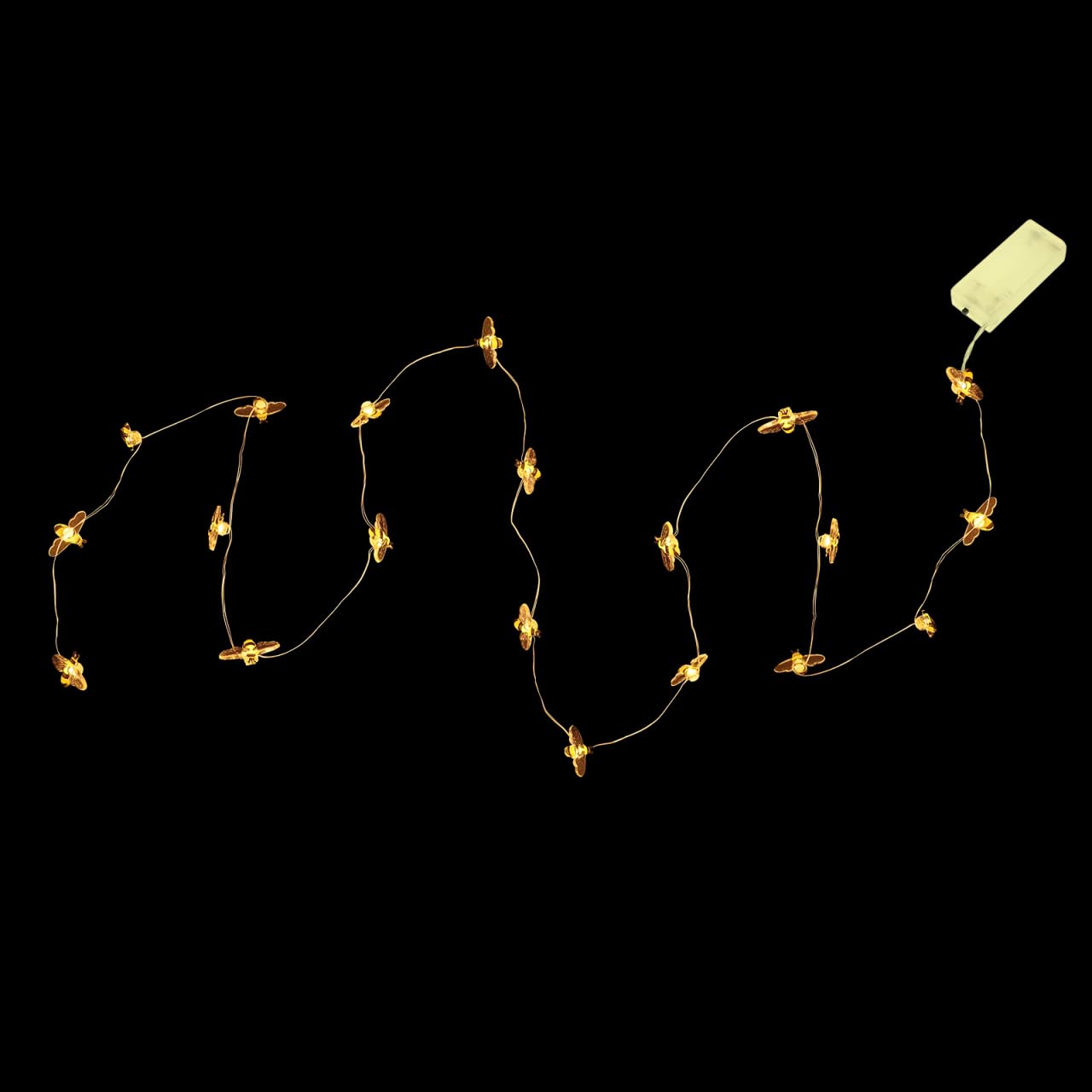 VICASKY LED Honey Bee String Lights, Cute Bee Fairy String Lights Warm White Battery Operated Outdoor Graden Decoration for Patio Lawn Home and Festive Gatherings