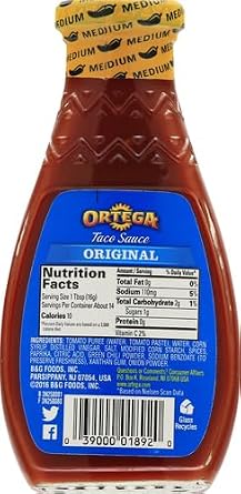 Ortega Original Taco Sauce, Medium, 8 Ounce