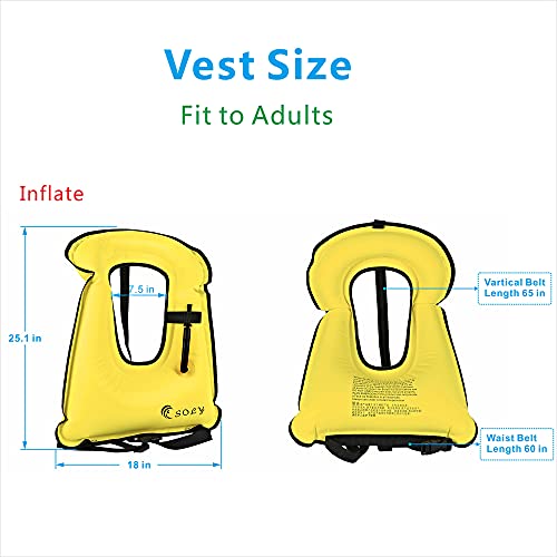 image for SOLY Inflatable Snorkel Vest Adult, Snorkeling Vest Adjustable Light S