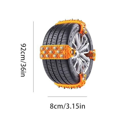 Cadenas de nieve reutilizables de 165-265mm para neumáticos de SUV y camión 6