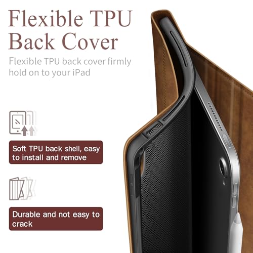 Image of Antbox Case for iPad Air 13 Inch 2026 M4 /2025 M3 /2024 M2, Tan | Premium Vegan Leather, Supports Pencil Pro and Pencil (USB-C), Auto Sleep /Wake, Built-in Pencil Holder