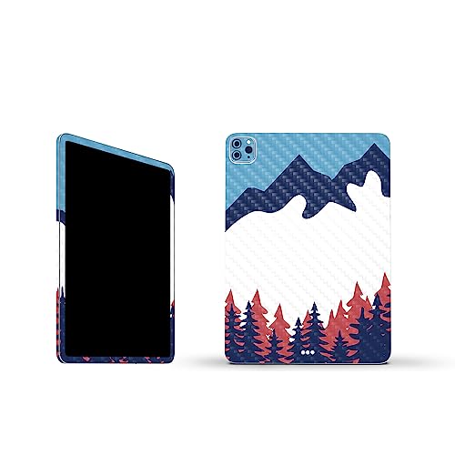 Image of MightySkins Carbon Fiber Skin Compatible with Apple iPad Pro 11 inch M2 4th Gen (2022) Full Wrap Kit - Winter Scape | Protective, Durable Textured Carbon Fiber Finish | Easy to Apply | Made in The USA