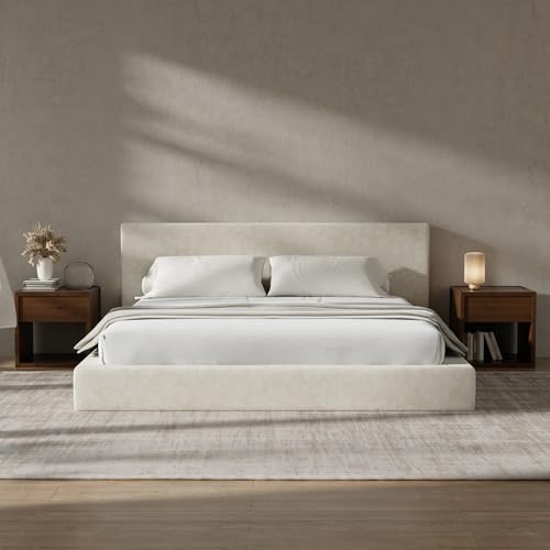 RECCI Cloud King Bed Frame with Padded Headboard
