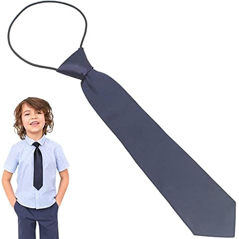 LRMYS Kids Elastic Pre-Tied Necktie, Navy Cover