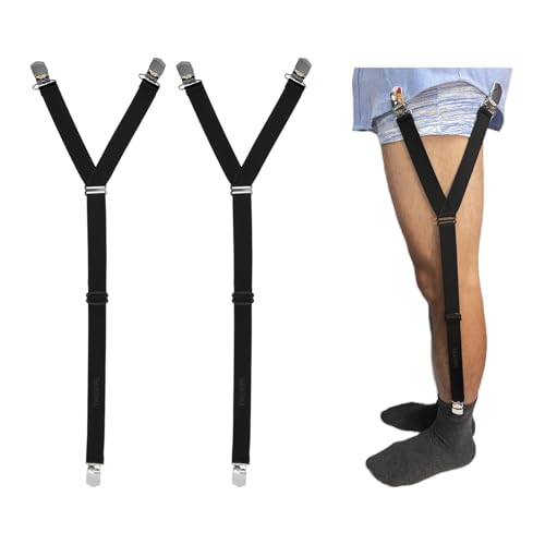 YIHOPPL shirt stays Adjustable for men and Women police 、air force 、military、 business shirt garters regardless (Grab socks