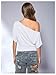SweatyRocks Women's Off The Shoulder Crop Tops Asymmetrical Y2K Going Out Top Dolman Short Sleeve 2026 Summer Trendy Clothes White Medium