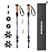 KINGGEAR Trekking Poles, Collapsible Adjustable Walking Sticks, Lightweight 7075 Aluminum, Quick Flip Lock, Anti-Sweat Cork, Tungsten Tips for Hiking, Nordic Walking and Cross Trekking(Dark Blue)