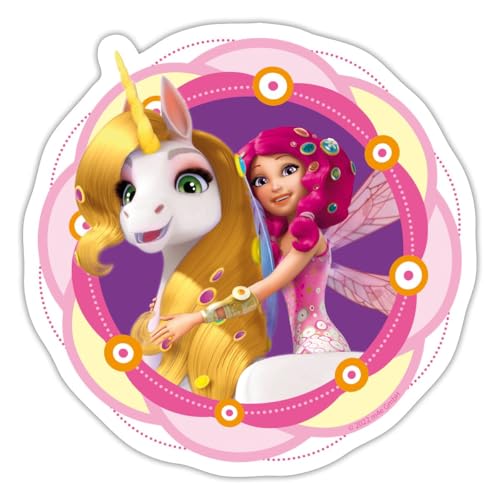 Spreadshirt Mia Et Moi Licorne Onchao Et Mia Autocollant Sticker, 10 x 10 cm, blanc mat