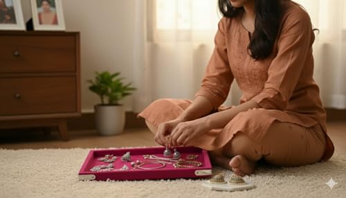 Image of Premium PinkRani Velvet Jewellery Display & Beading Tray | 12 x 9 Inch Organizer Tray for Necklaces, Bracelets, Cosmetics & Craft Storage | Soft Velvet Finish, Durable &(Pack of 1) (PinkRani)