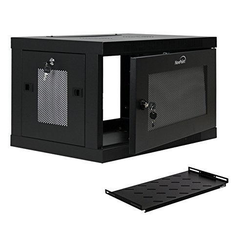 NavePoint 6U Wall Mount Rack Enclosure Server Cabinet 16.5 Inch Deep, Switch-Depth Perforated Door Lock W/Shelf