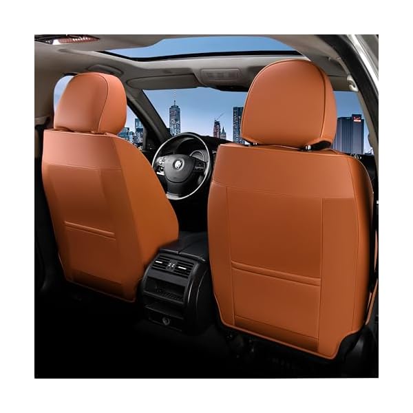 FLORICH Seat Cover for Cars, Front&Rear Seat Covers, Waterproof Automotive Car Seat Covers, Brown Car Seat Cushion Accessories for Most Car Interior Covers Sedan Truck SUV(Brown&Black, Full Set) - Image 4