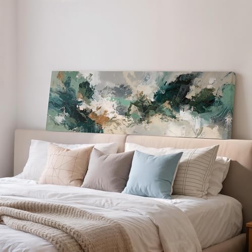 Tableau panoramique vert grande décoration murale pour habiller un grand mur de bureau vide