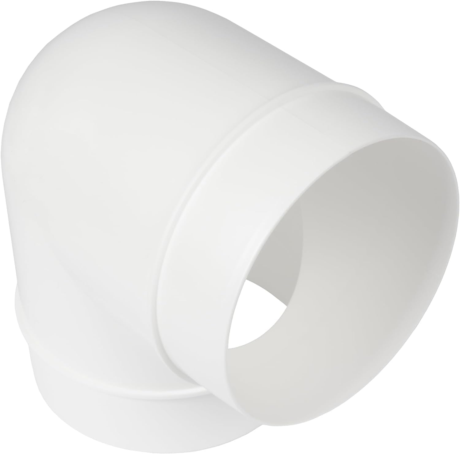 Repa Market Pack of 2 90 Degree 4 Inch Duct Elbow Pipe Connector - Round Flexible, Rigid PVC Pipe, Tube Ventilation System Adapter - Plastic HVAC Duct Fittings, Dryer Elbow, Ducting Joint
