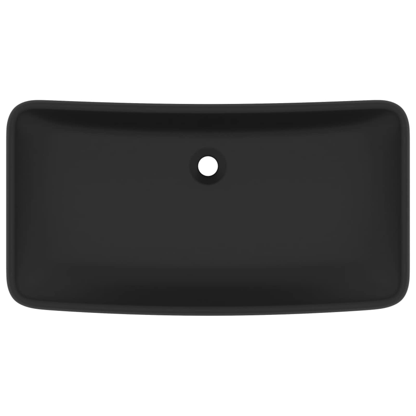 Homgoday Lavabo de lujo rectangular negro mate 71 x 38 cm de cerámica, lavabo pequeño baño, tapón lavabo baño, lavabo, filtro lavabo baño, tapones de desagüe lavabo baño