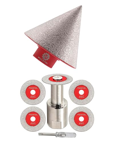 Disque a tronconner verre 30mm FOCSTOL et mèche de chanfrein biseautée diamantée pour meuleuse