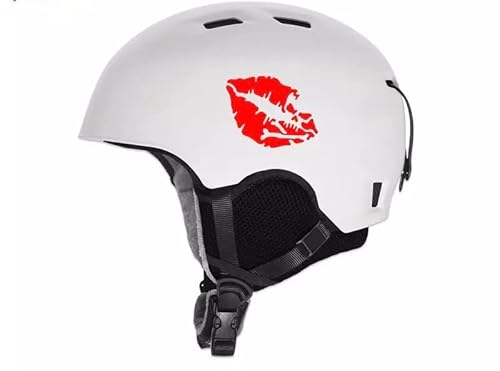 Maktem Sexy Lip Sticker For Car Waterproof Decal, Large Lip With Skull Transparent Vinyl Decal , Window Bumper Side Trunk, 6 X 6 Inch (Red) #TOP2