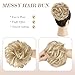 FESHFEN Messy Bun Hair Piece - Large Elastic Wavy Curly Hair Bun Scrunchies Ponytail Extensions Synthetic Chignon Hairpieces for Women, Dirty Blonde 1.94oz