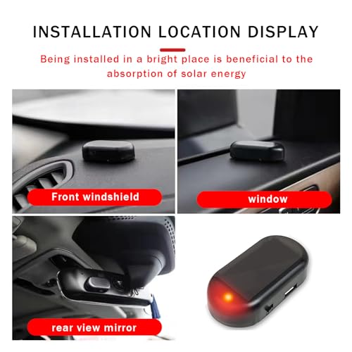 Image of ijuicy 1 PC Car Solar Power Simulated Dummy Alarm, Anti Theft Device, LED Flashing Security Light, USB Charger Port, Red