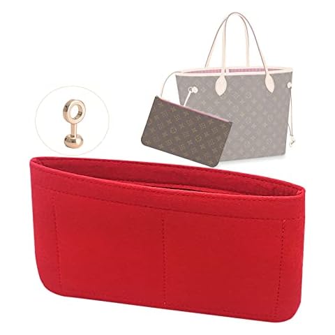 Lckaey Pouch Conversion Kit, Purse Insert Organizer for Neverfull MM GM Convert Into Crossbody Accessoires Handbag3032-red Cover
