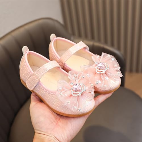 IWIHMIV Girls Non Slip Dress Shoes Comfortable Mary Jane Ballet Flat Flower School Shoes for Wedding Party Toddler4