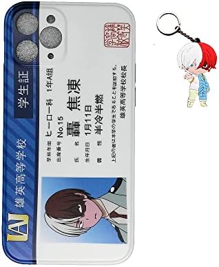 HABITFROG Hero Acade Man Phone Case Compatible for iPhone 11 Pro Anime Shoto Todoroki Character Student Card Silicone Soft for iPhone X/XS Case Cover with Shoto Todoroki Keychain Soft Silicone Merch