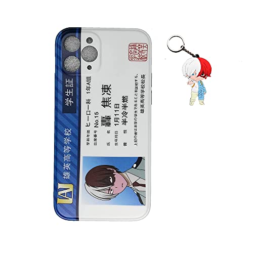 Habitfrog Hero Acade Man Phone Case Compatible For Iphone 11 Pro Anime Shoto Todoroki Character Student Card Silicone Soft For Iphone X/Xs Case Cover With Shoto Todoroki Keychain Soft Silicone Merch #TOP6
