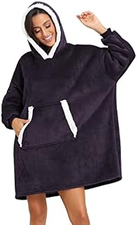 Famulily Oversized Blanket Hoodie Warm Long Fluffy Fleece Hooded Sweatshirt for Women Men Adults