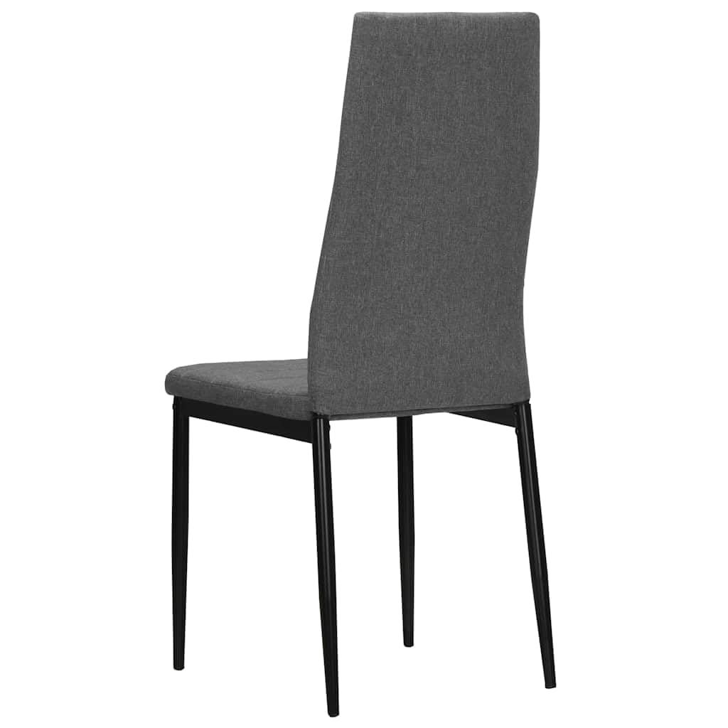 Set di 4 sedie da sala da pranzo, grigio chiaro, tessuto poliestere con