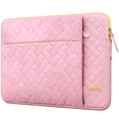 Image of Lacdo 14 Inch Laptop Sleeve Case for HP Lenovo Dell ASUS Chromebook 14 / HP Pavilion Stream 14 / Dell Inspiron 14 / Lenovo IdeaPad 14 / Aspire /ASUS ZenBook Computer Bag Water-Resistant, Sakura Pink