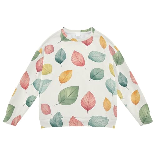 JUNZAN Colorful Leaves Kids Boys Sweatshirt Hoodie Fleece Sweatshirt With Hoodie Athletic 4T