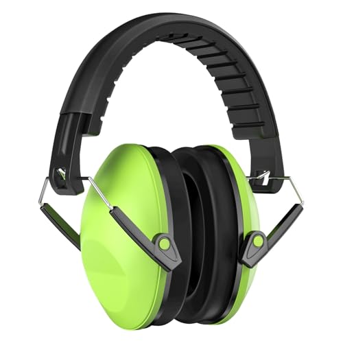Dorglix Casque Antibruit Enfant Pliable Vert