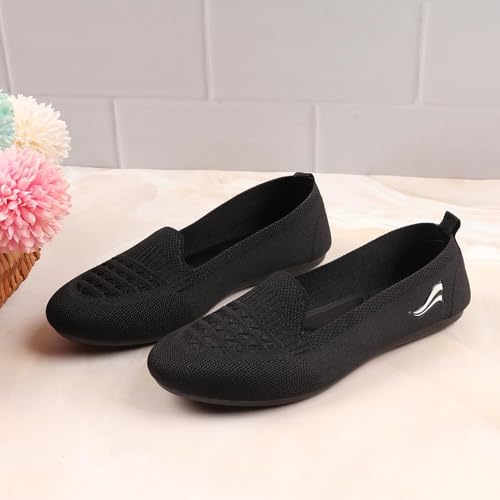 Image of Indifeet - Ballerina Shoes for Women, Stylish Half Cut Slip on, Girls Soft Winter Footwear, Ladies Comfortable Sole Walking Ballet Shoe, Casual Slip-on Ballerinas