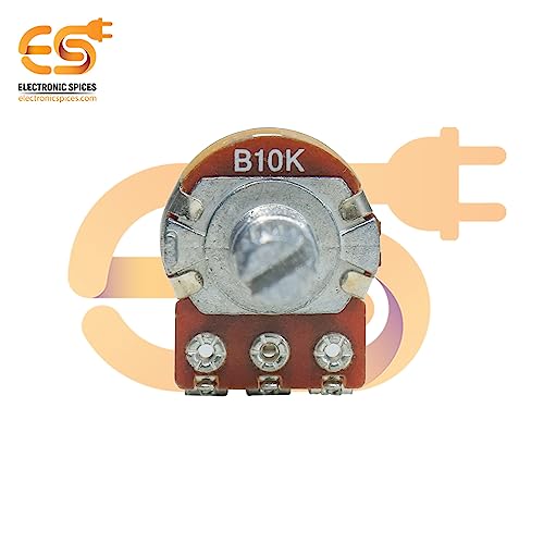 Image of Electronic Spices B10K Split Rotary potentiometer round shaft handle 3 pin