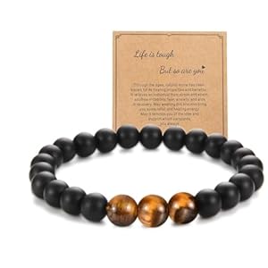 mkemka Black Beaded Bracelet Healing Bra...