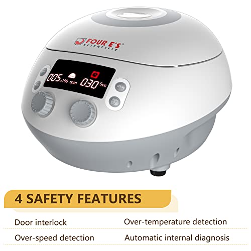 4E's Usa High Speed Micro Centrifuge - Benchtop Centrifuge 500-15000 Rpm Speed With 15100Xg Rcf, Lab Benchtop Centrifuge Machine With 12-Tube Rotor For 0.2Ml/0.5Ml/1.5Ml/2Ml #TOP4