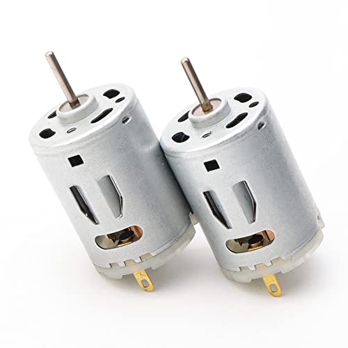 Unxuey 2 Stück 385 DC 6 V - 24 V Mikrostarke Magnet-Kohlebürste, DC Motor für DIY Spielzeug