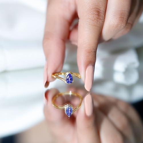 Natural 5X7mm Tanzanite Teardrop Engagement Ring, Aaa Quality, Certified Tanzanite Solitaire Ring (Ideal For Gift)4