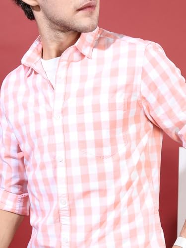 Image of Highlander Men's Slim Fit Shirts | Checked | Long Sleeves | Spread Collar | Casual Shirts | Stylish Shirt