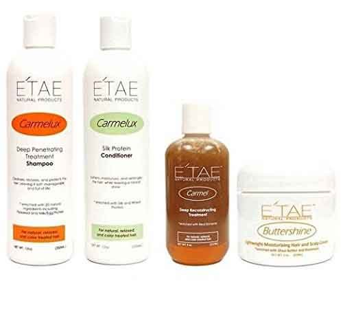 Etae Natural Products Carmelux Shampoo,Conditioner,Carmel Treatment,Buttershine Combo
