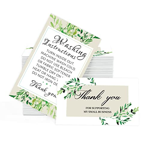 PLIGREAT 120 Stück Hemdenpflege Reinigungskarte T-Shirt Waschanleitung Karten, Anleitungskarten zur Kleidungsreinigung Kundenanweisungen Karten für Bekleidungsgeschäftsinhaber, 8.9×5.1 cm