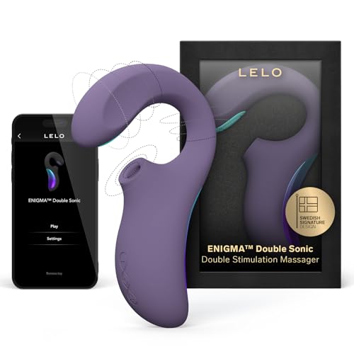 LELO Enigma Double Sonic Female Triple Stimulation Massager with Bluetooth App 8 Pleasure Settings and 2 Extra Modes Rabbit Sex Toy Vaginal Vibrators Cyber Purple