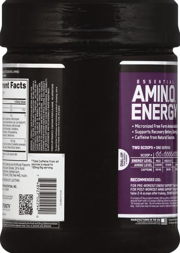 Image of Optimum Nutrition Amino Energy - Pre Workout with Green Tea, BCAA, Amino Acids, Keto Friendly, Green Coffee Extract, Energy Powder - Concord Grape, 65 Servings (Packaging May Vary) (Pack of 6)